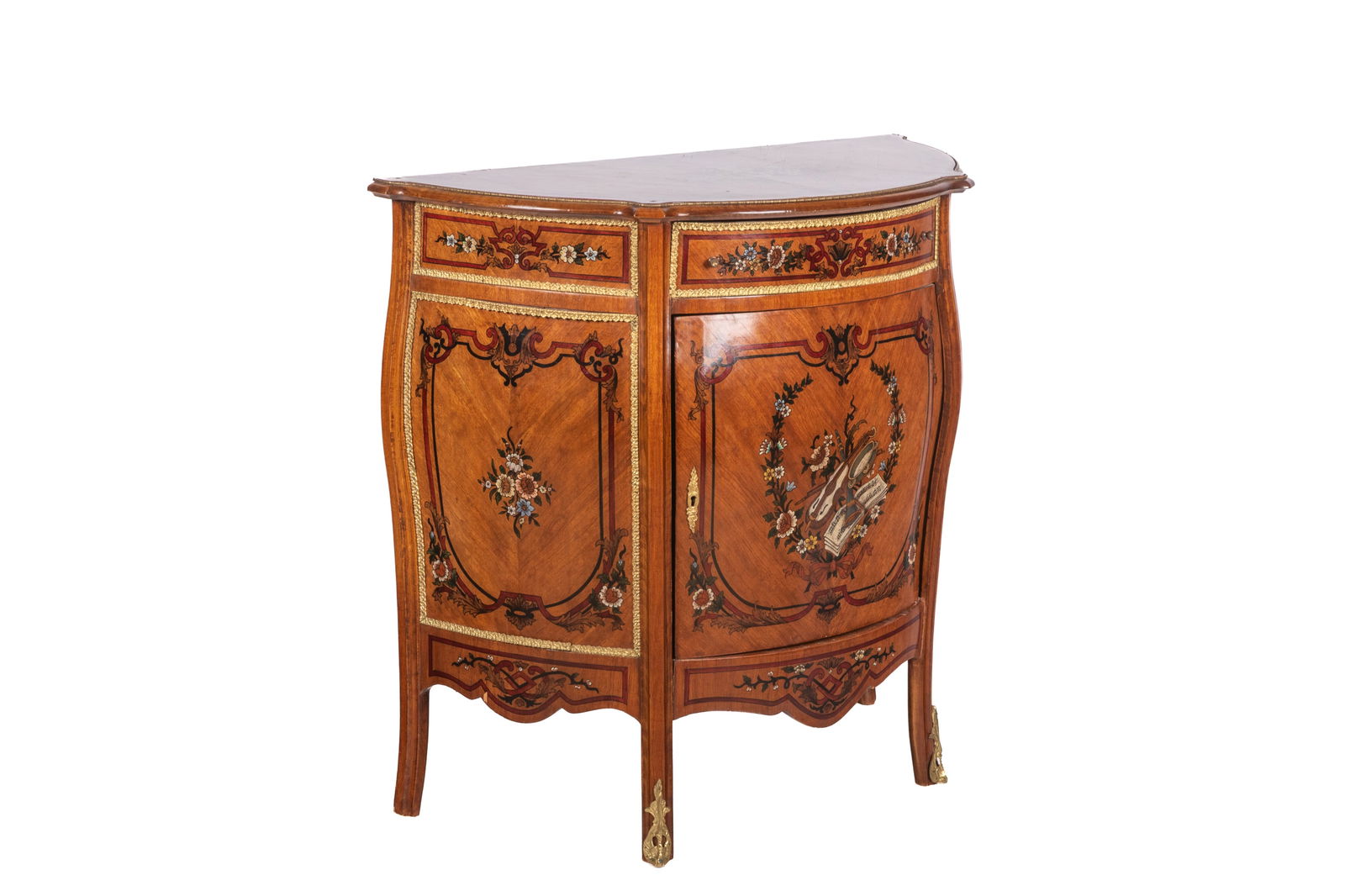 LOUIS XV-STYLE DEMI-LUNE COMMODE (1 of 6)