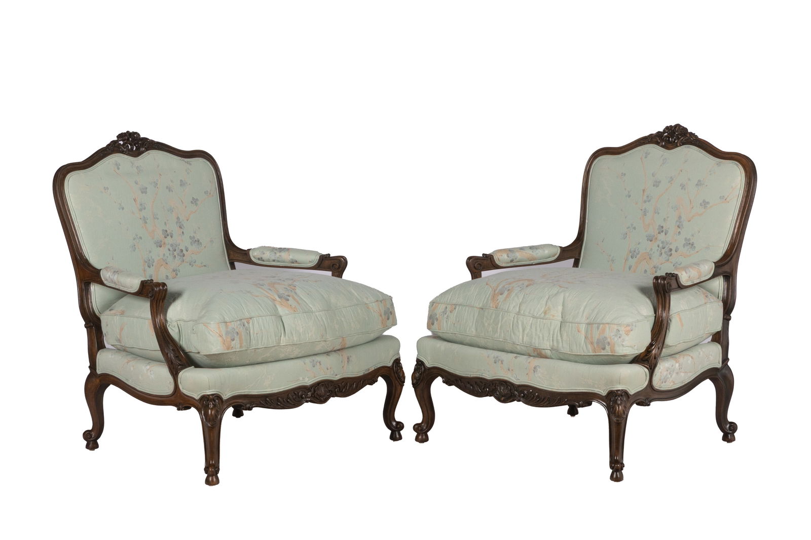 PAIR OF UPHOLSTERED ARMCHAIRS (1 of 4)