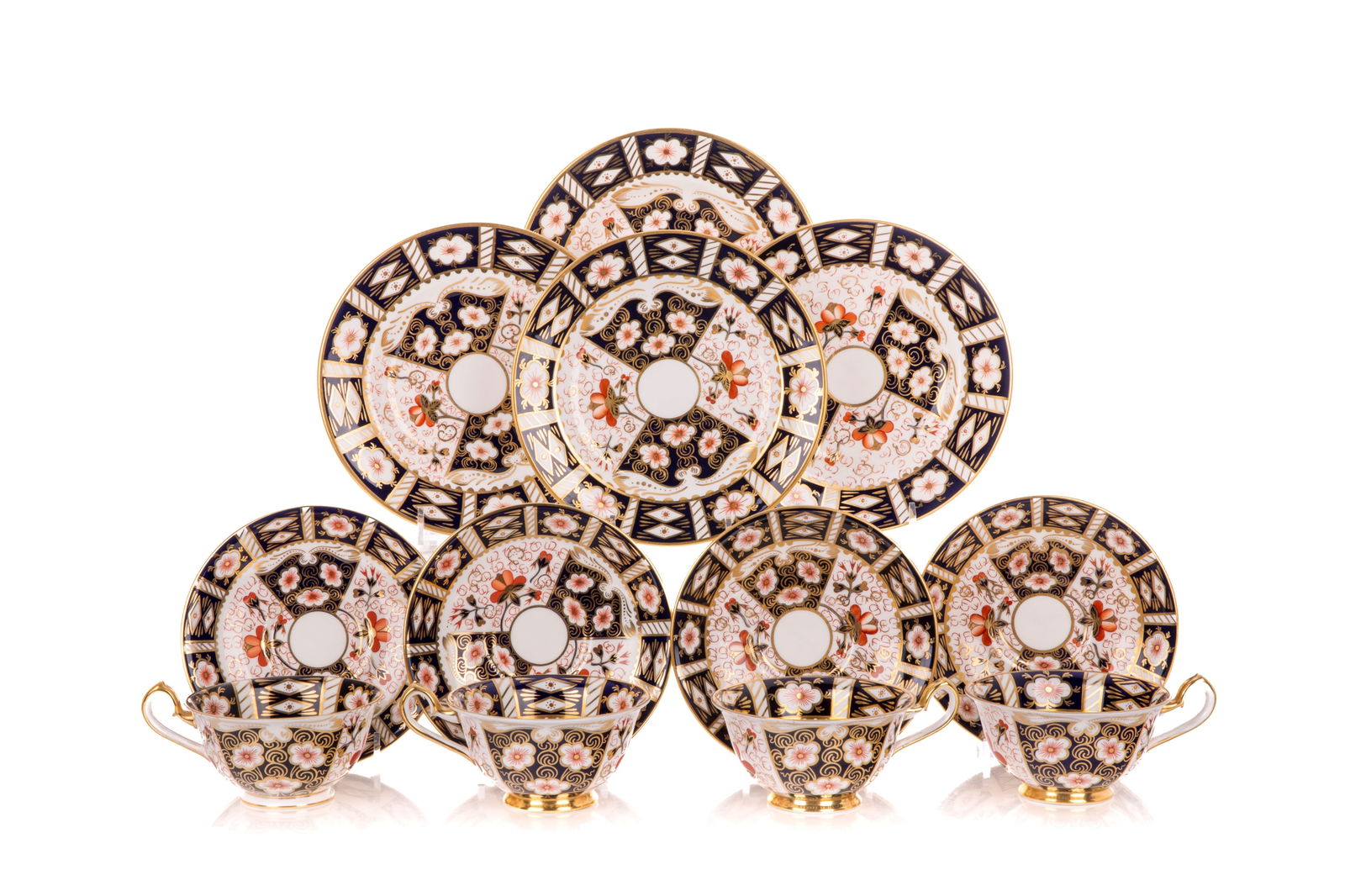 16pc ROYAL CROWN DERBY IMARI PORCELAIN TRIOS (1 of 3)