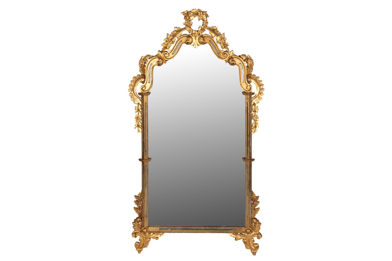 DECORATIVE VINTAGE CARVED GILTWOOD MIRROR (1 of 2)