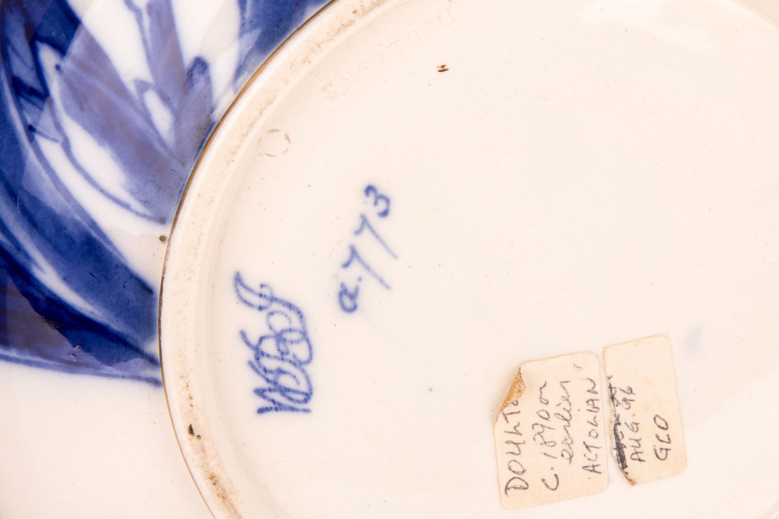 THREE DOULTON BURSLEM BLUE IRIS PATTERN VASES - 5