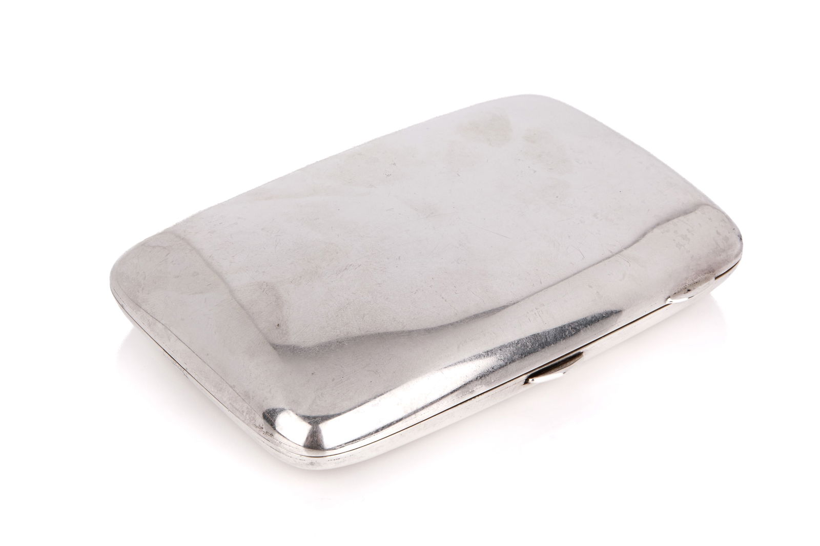 ENGLISH SILVER CIGAR CASE 231 g.: Plain with gilt interior, Charles S Green & Co Ltd, Birmingham, 1918. 231g weight L. 14 cm 5 1/2 in.