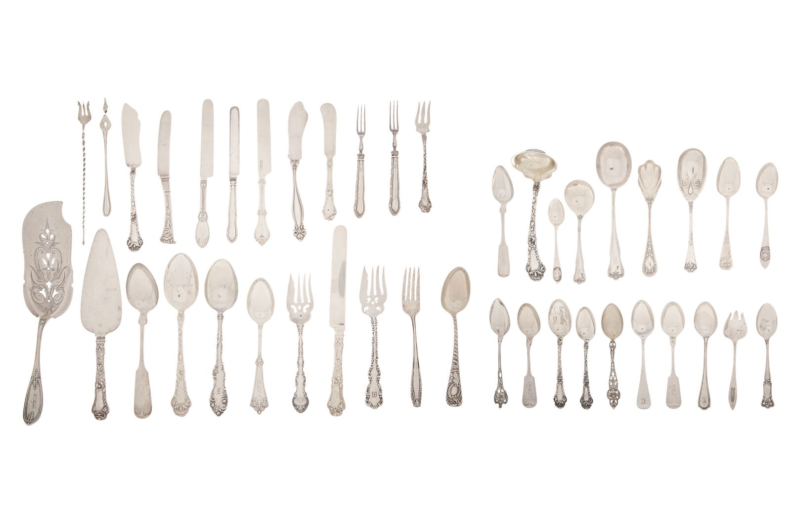 85pc. MIXED GROUP OF SILVER FLATWARE, 2212g (1 of 4)
