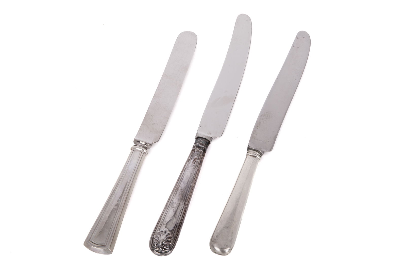 SEVENTEEN SILVER HANDLED KNIVES (1 of 2)