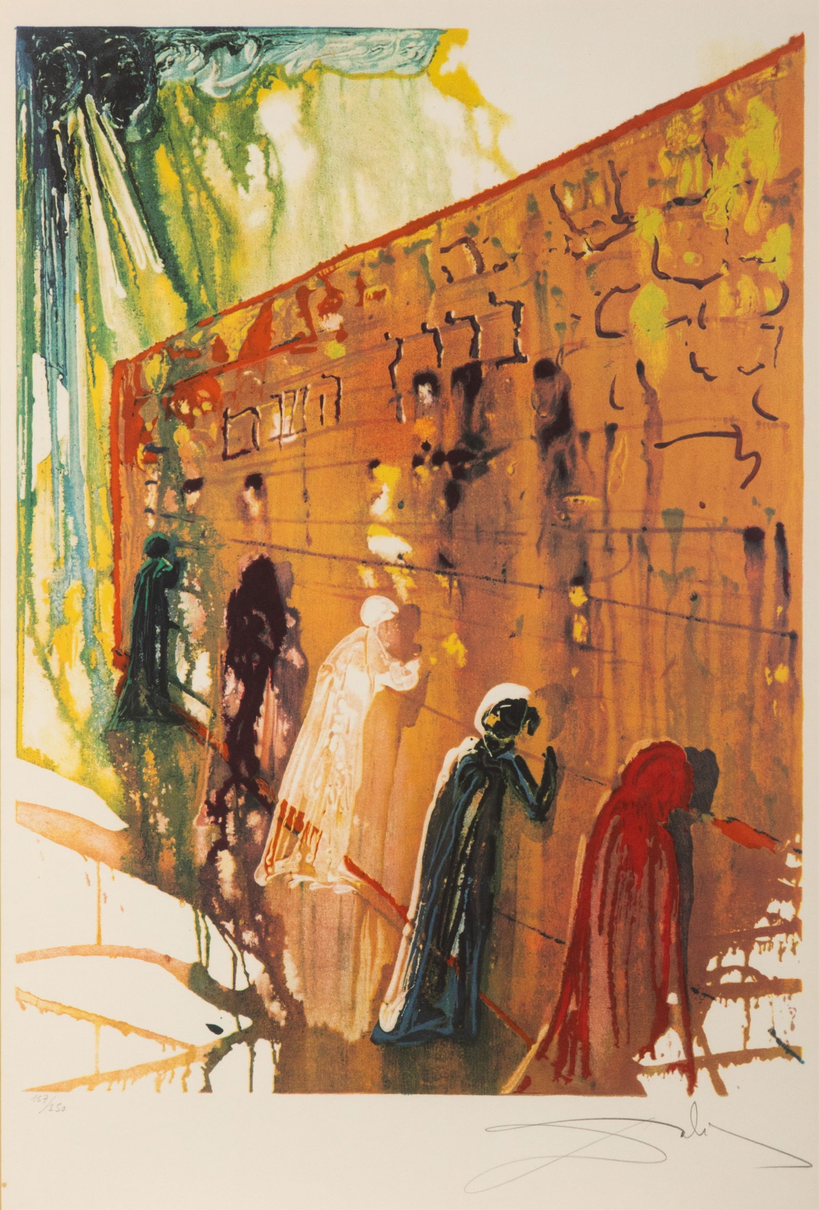 SALVADOR DALI (Spanish, 1904-1989): Wailing Wall" Lithograph in colors Ed. 157 / 250 Signed bottom right Framed measurements H. 40 1/4" x W. 28 1/4