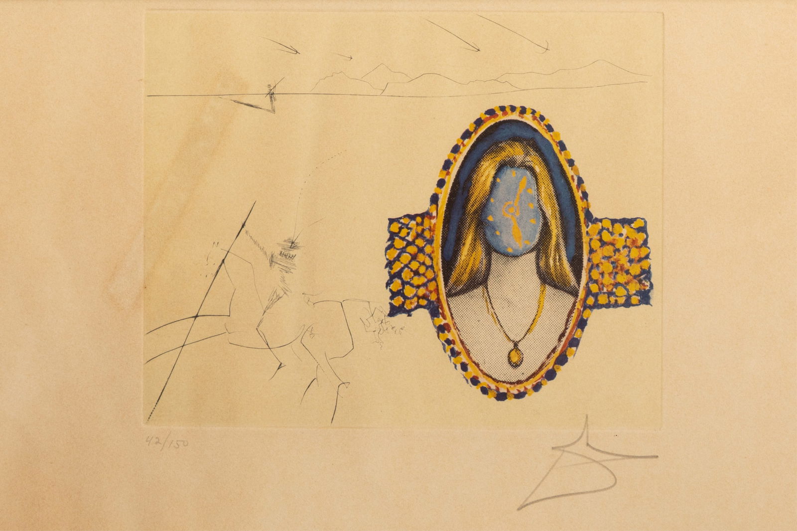 SALVADOR DALI (Spanish, 1904-1989): Vigour of Youth", 1977 Lithograph and etching on Arches paper Ed. 42/150 Signed lower right Sight H. 14" x W. 21 1/4