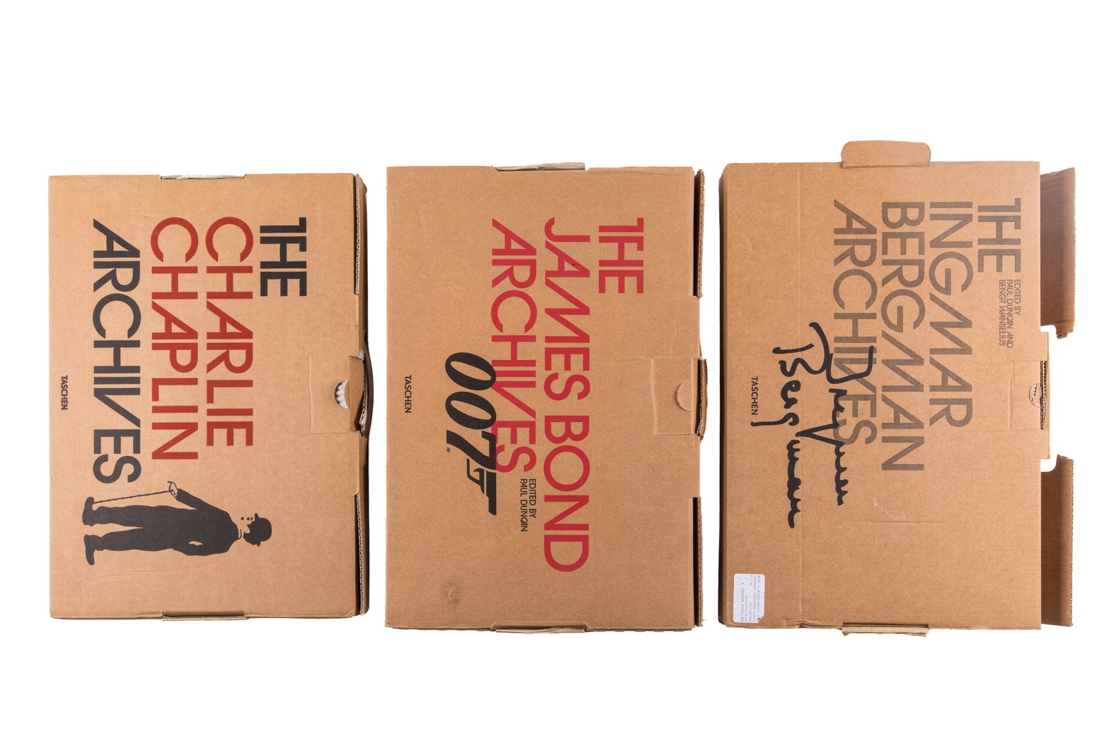 LOT OF 3 TASCHEN BOOKS ON CLASSIC CINEMA: Paul Duncan and Bengt Wanselius. THE INGMAR BERGMAN ARCHIVES (Cologne: Benedikt Taschen, 2008). Long format hardcover with DVD and strip of 35 mm print from "Fanny and Alexander". Also includes origin