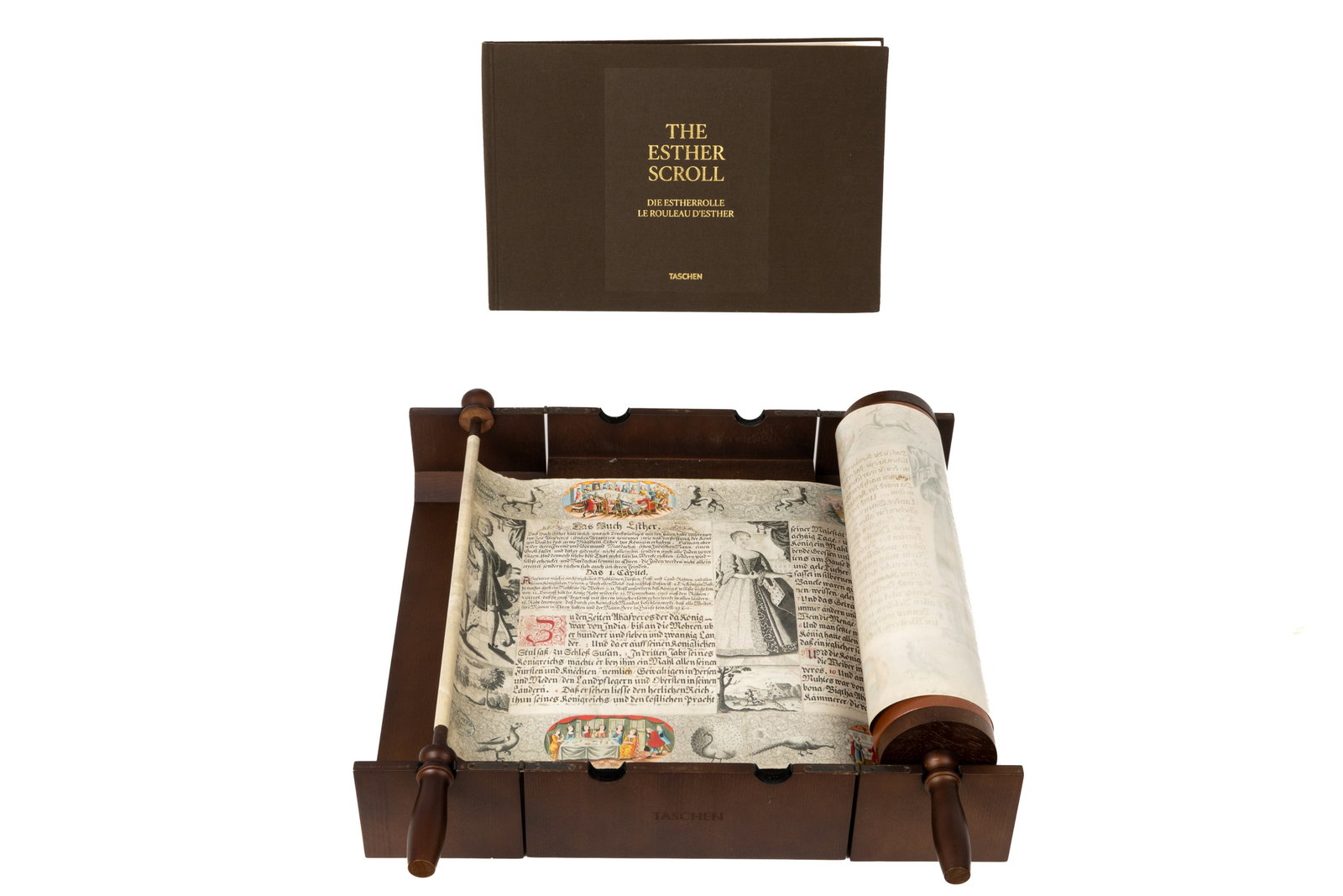 THE ESTHER SCROLL OF 1746. TASCHEN NO. 0182: Author: Commentary volume by Falk Wiesemann (194 pages) Title: The Esther Scroll Place Published: Cologne Publisher: Benedikt Taschen Date Published: 2015 Description: Facsimile of he Esther Scroll, h