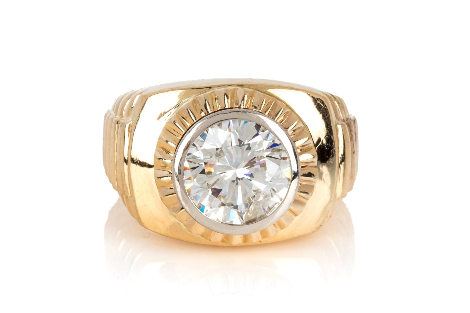 18K 4.02ct I1-JK DIAMOND "ROLEX" RING 19.1g (1 of 3)