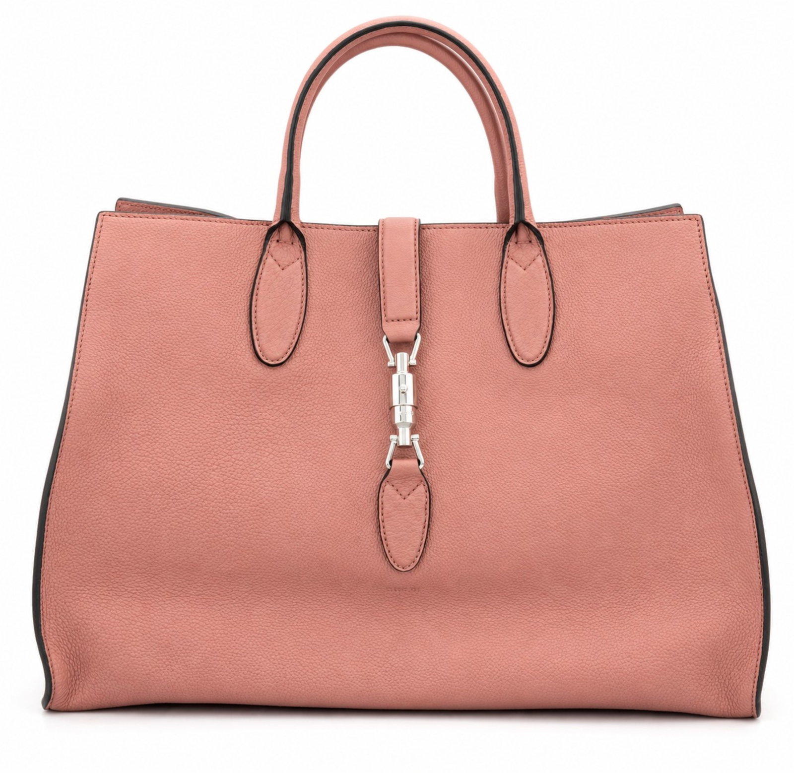 GUCCI PINK SOFT CALFSKIN JACKIE TOTE BAG: Gucci Pink Soft Calfskin Jackie Top Handle Tote Bag. Including care booklet and dust bag. Made in Italy. Serial number 362970 200047.44 x 30 x 14 cm
