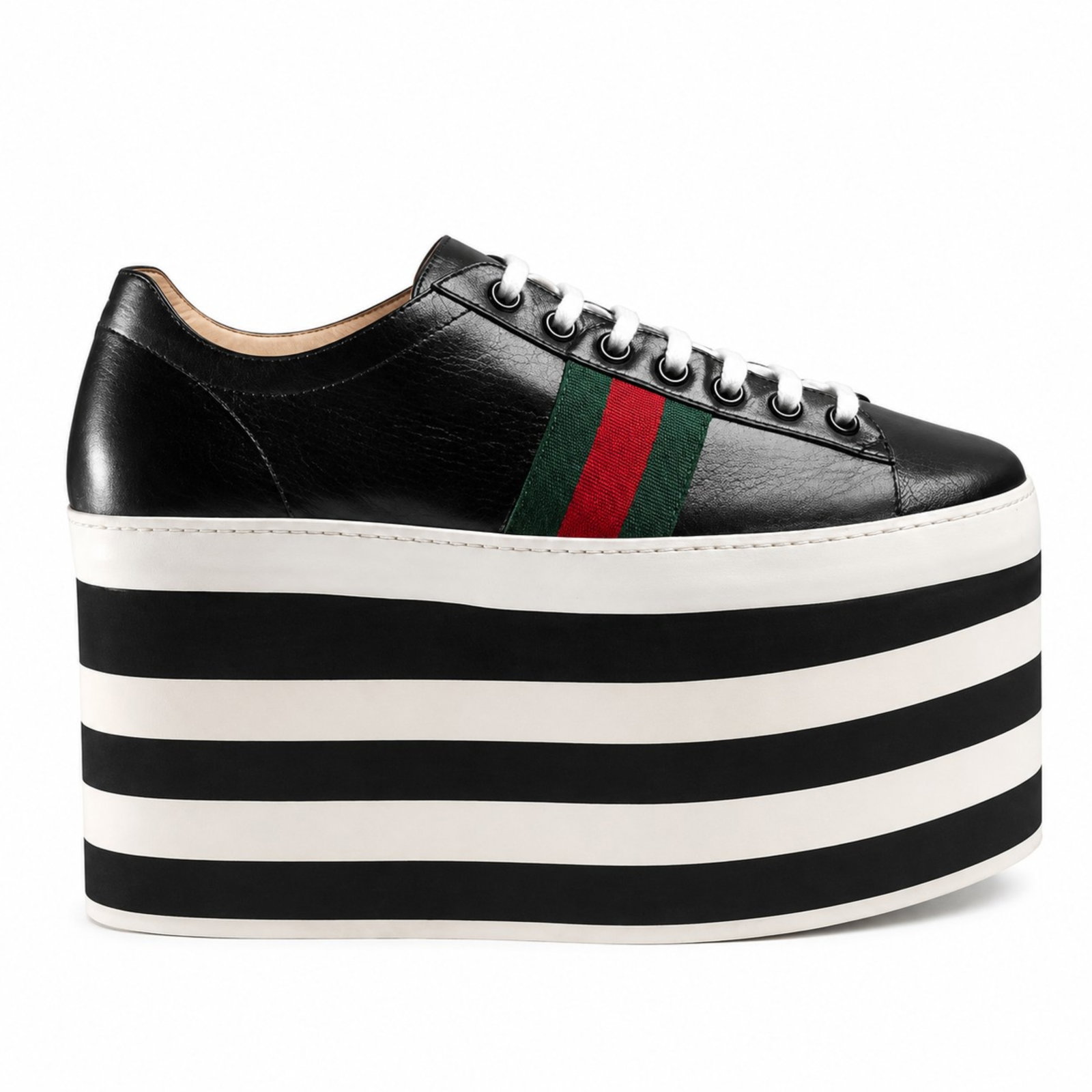 GUCCI BLACK PEGGY PLATFORM SNEAKERS (1 of 1)