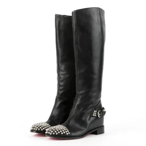 TWO PAIRS OF CHRISTIAN LOUBOUTIN KNEE HIGH BOOTS (1 of 1)