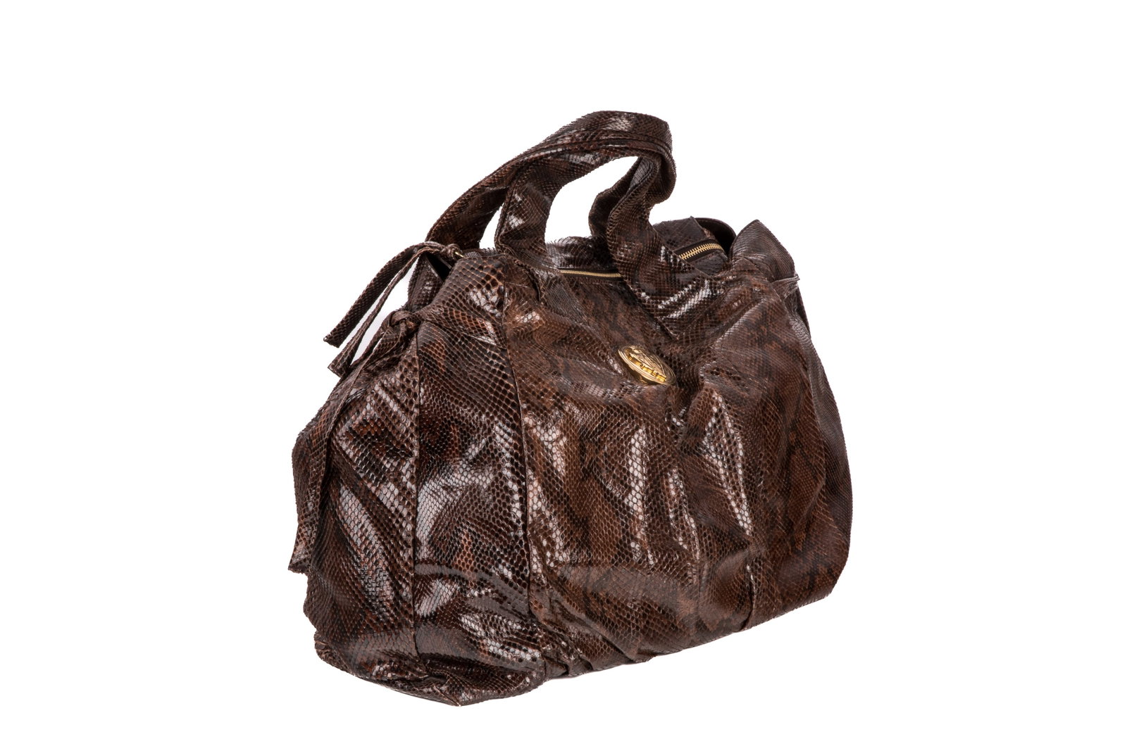 GUCCI BROWN PYTHON LEATHER HYSTERIA TOTE BAG - 2