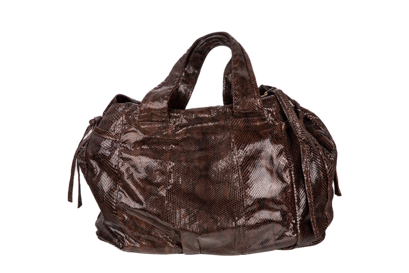 GUCCI BROWN PYTHON LEATHER HYSTERIA TOTE BAG - 4