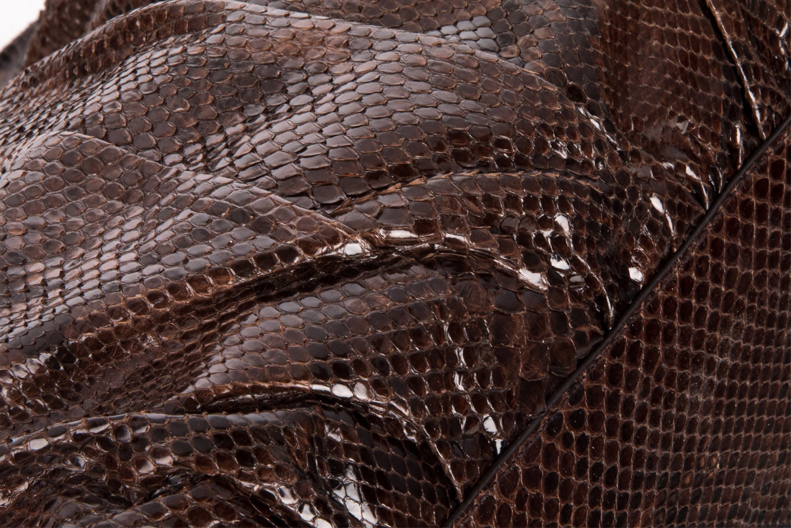 GUCCI BROWN PYTHON LEATHER HYSTERIA TOTE BAG - 6