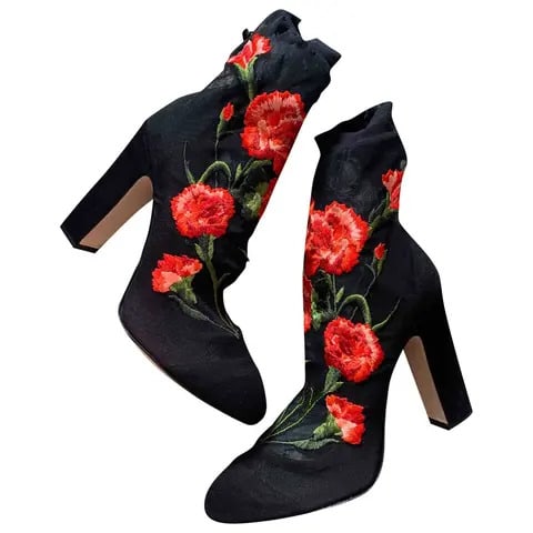 DOLCE & GABBANA EMBROIDERED SOCK ANKLE BOOTS (1 of 1)