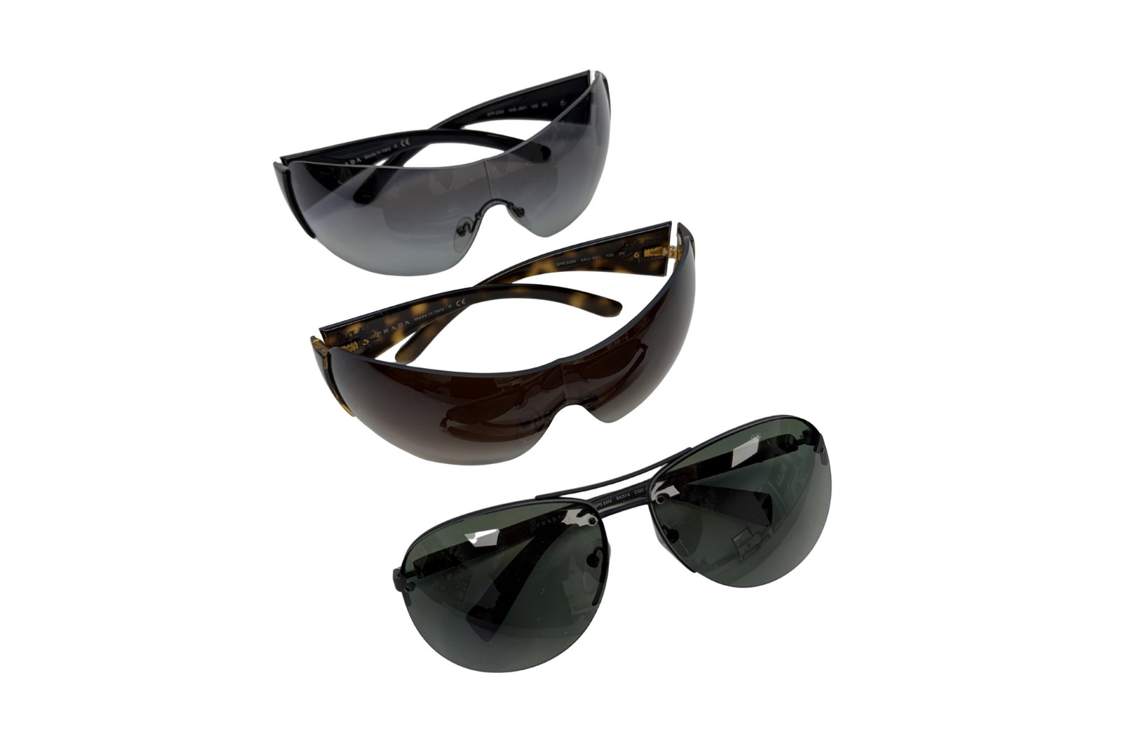 THREE PAIRS OF PRADA SUNGLASSES (1 of 1)