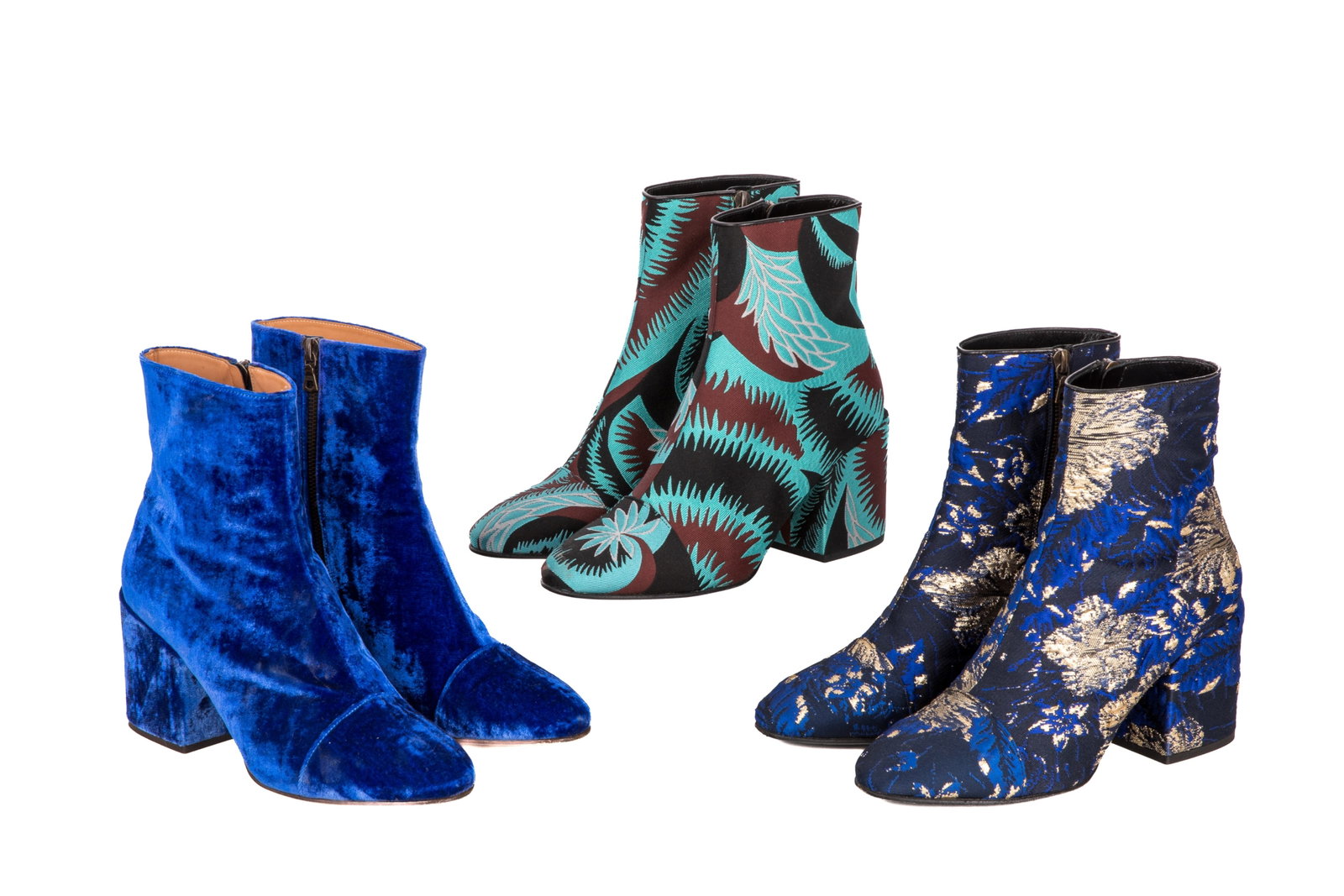 THREE PAIRS OF DRIES VAN NOTEN BLUE ANKLE BOOTS (1 of 9)