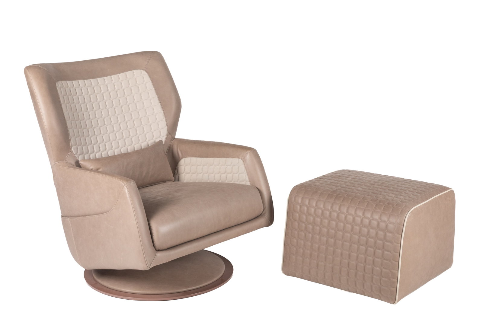 ASTON MARTIN SWIVEL LOUNGE CHAIR & OTTOMAN (1 of 4)