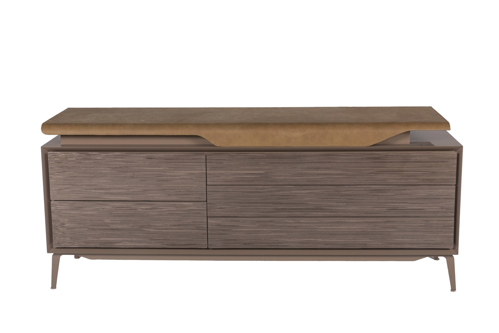 ASTON MARTIN V150 LEATHER TOP CHEST OF DRAWERS (1 of 5)