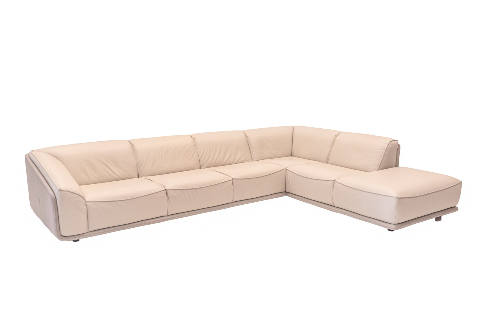 TONINO LAMBORGHINI TWO TONE LEATHER SECTIONAL SOFA (1 of 3)