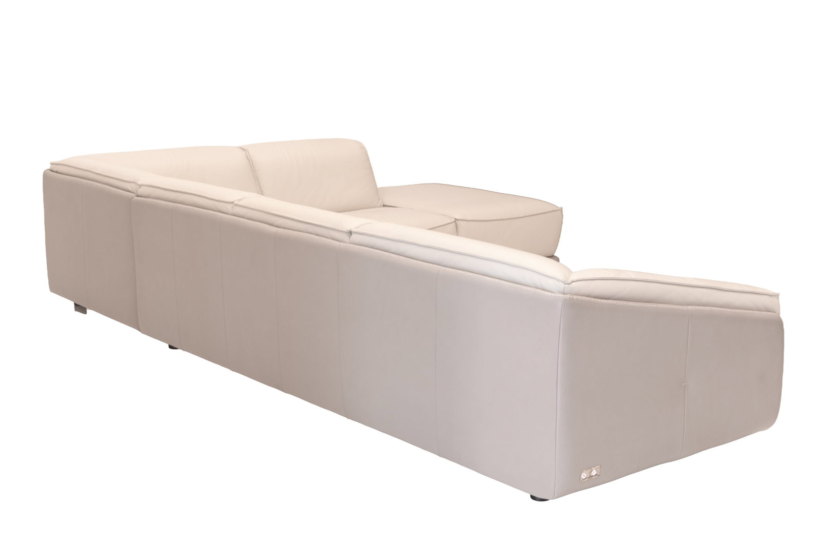 TONINO LAMBORGHINI TWO TONE LEATHER SECTIONAL SOFA - 3