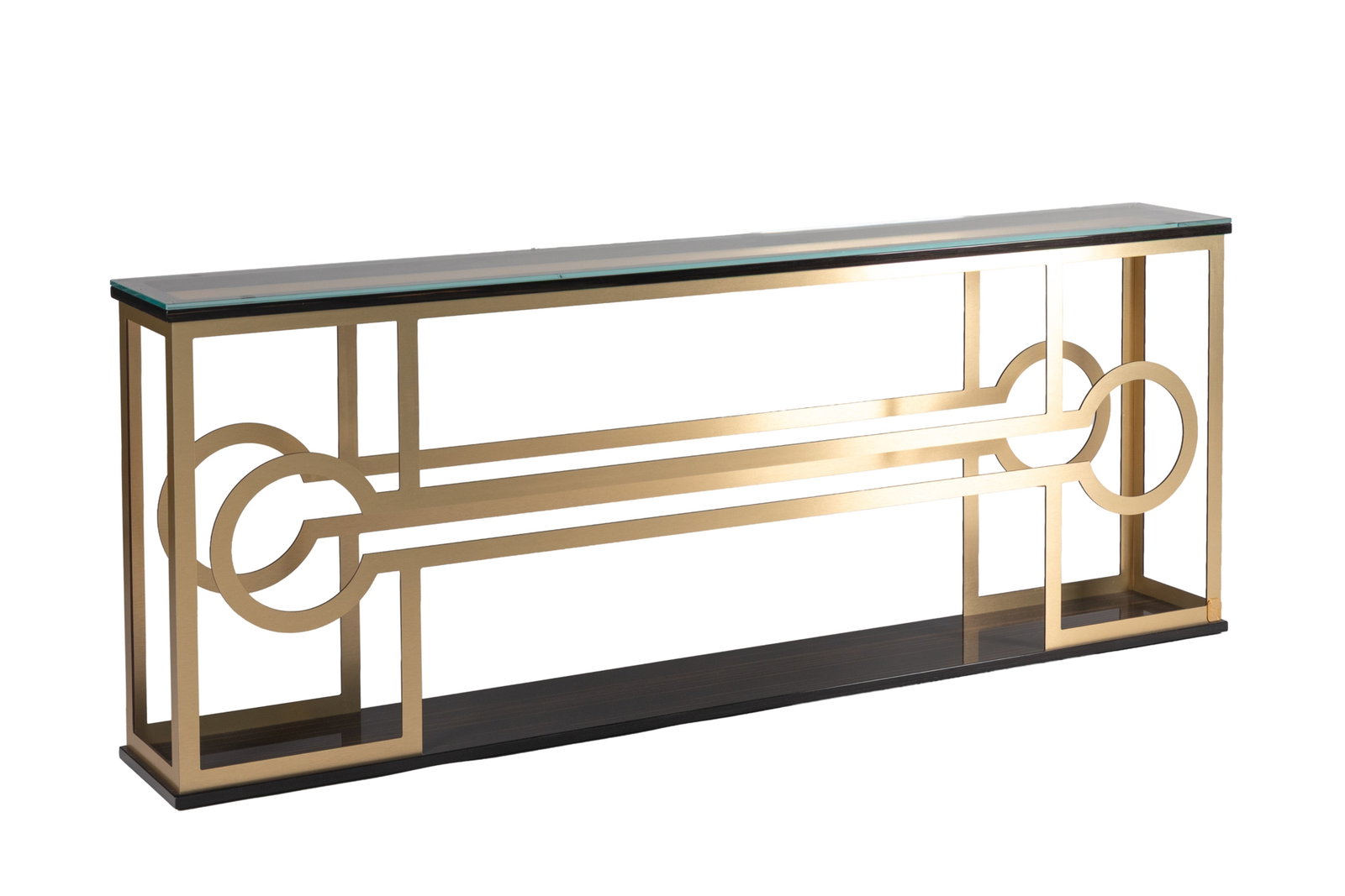 FORMITALIA GLAMOUR GLASS TOP CONSOLE TABLE (1 of 2)
