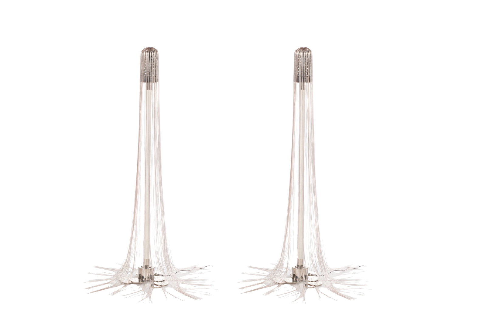 PAIR OF FLOOR LAMPS WITH TASSEL DESIGN: H. 74"
