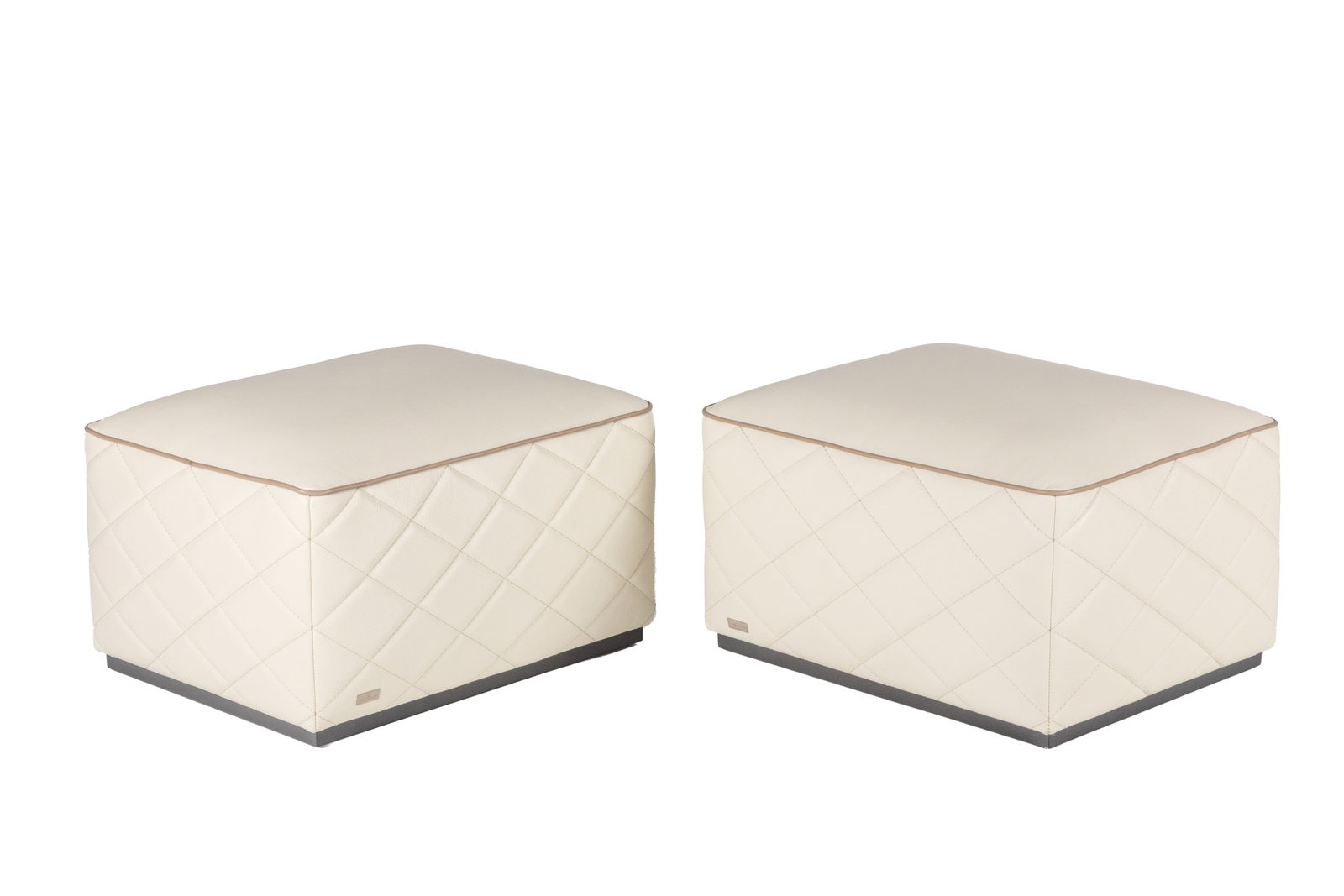 PAIR OF TONINO LAMBORGHINI OTTOMANS: H. 14" x W. 24" x D. 20"