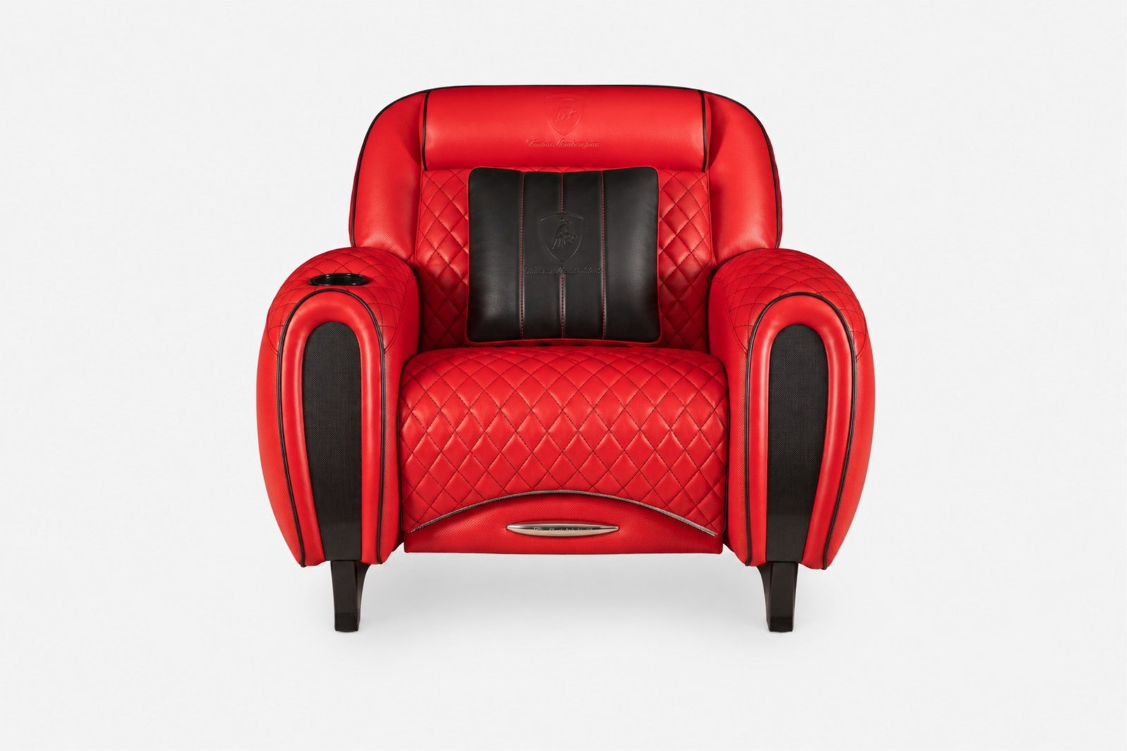 TONINO LAMBORGHINI CASA CINEMA LEATHER CHAIR: H. 31" x W. 44 x D. 43"