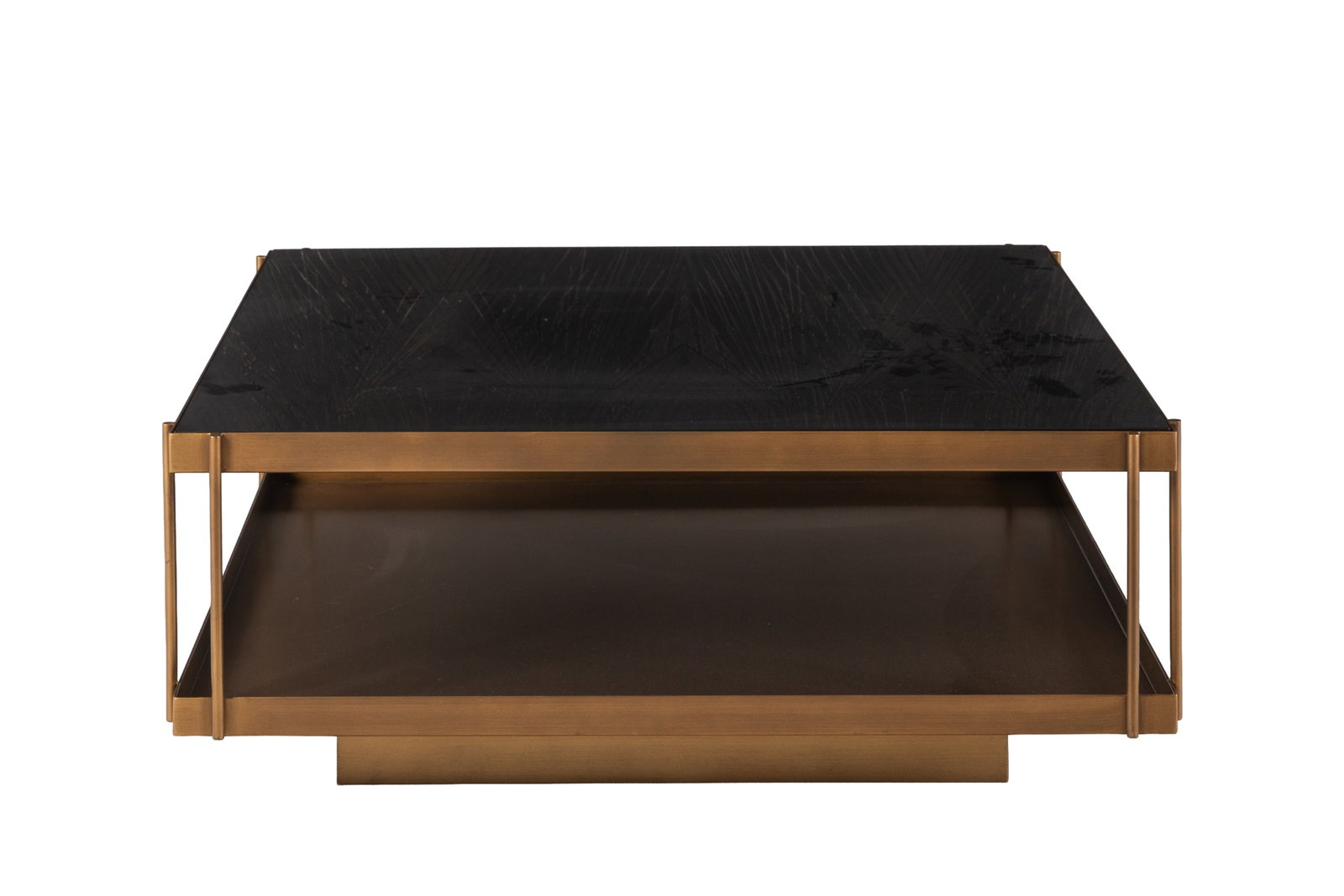 BLACK AND BRASS SQUARE COFFEE TABLE (1 of 2)