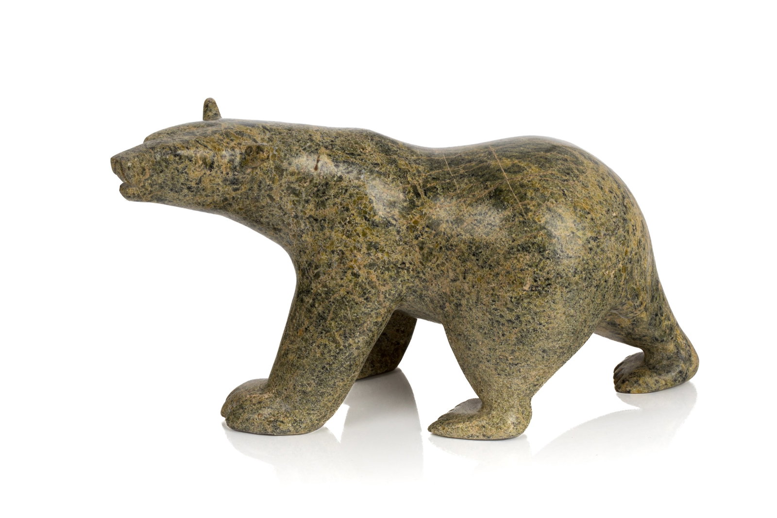 INUIT GREEN SERPENTINE SOAPSTONE BEAR (1 of 1)