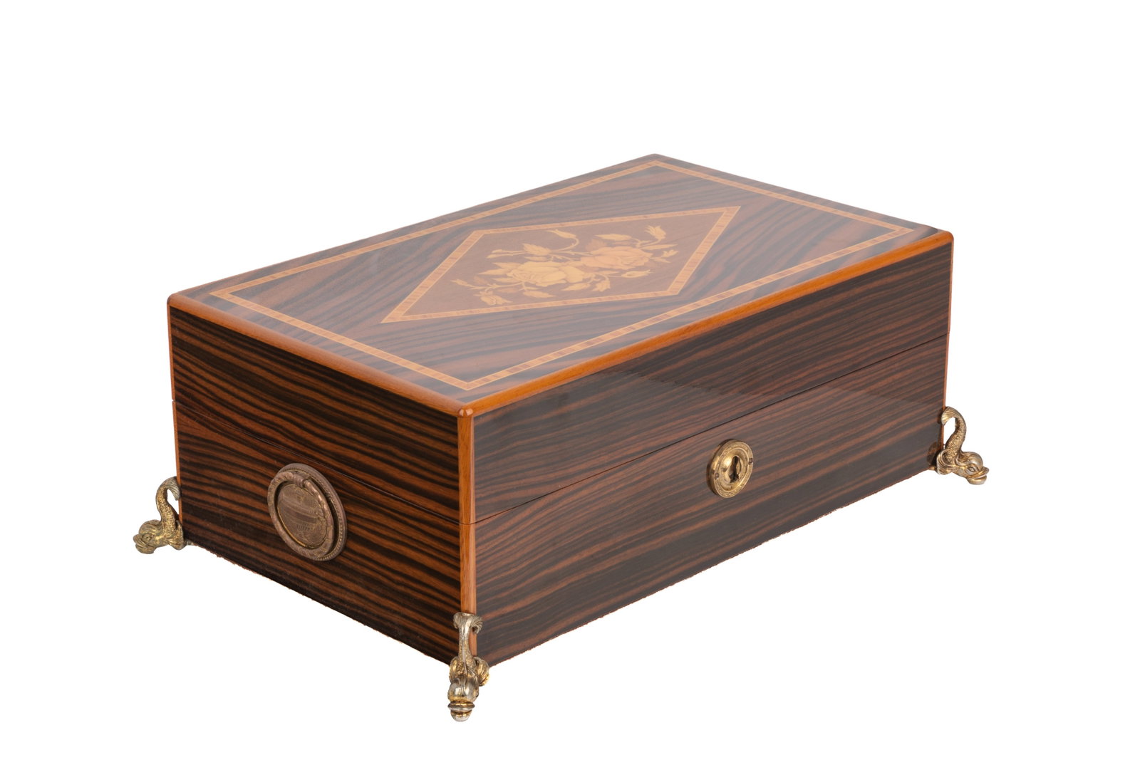 DAVIDOFF MIXED MARQUETRY WOOD CIGAR HUMIDOR (1 of 6)