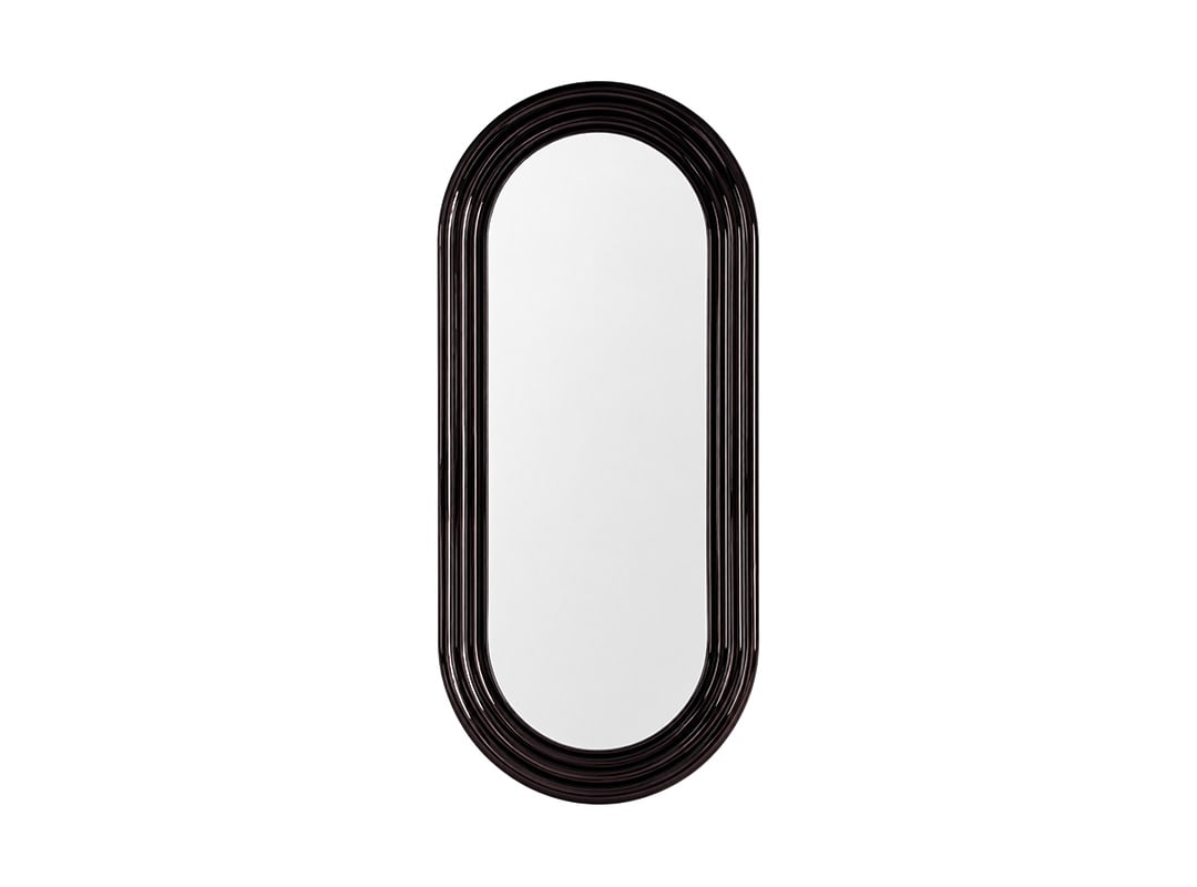BLACK METAL MODERN ELO MIRROR: H. 81 1/2" x W. 39 1/2"