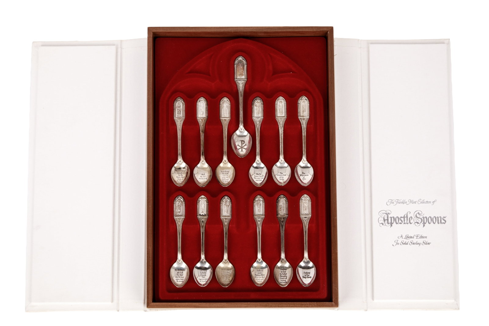 CASED SET OF SILVER APOSTLE SPOONS 335 g. (1 of 2)