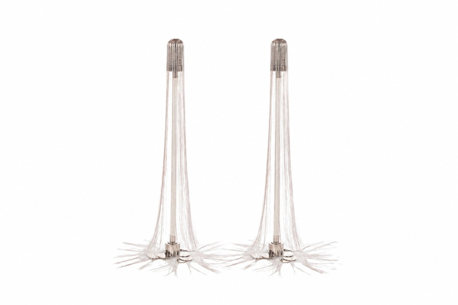 PAIR OF FLOOR LAMPS WITH TASSEL DESIGN: H. 74"