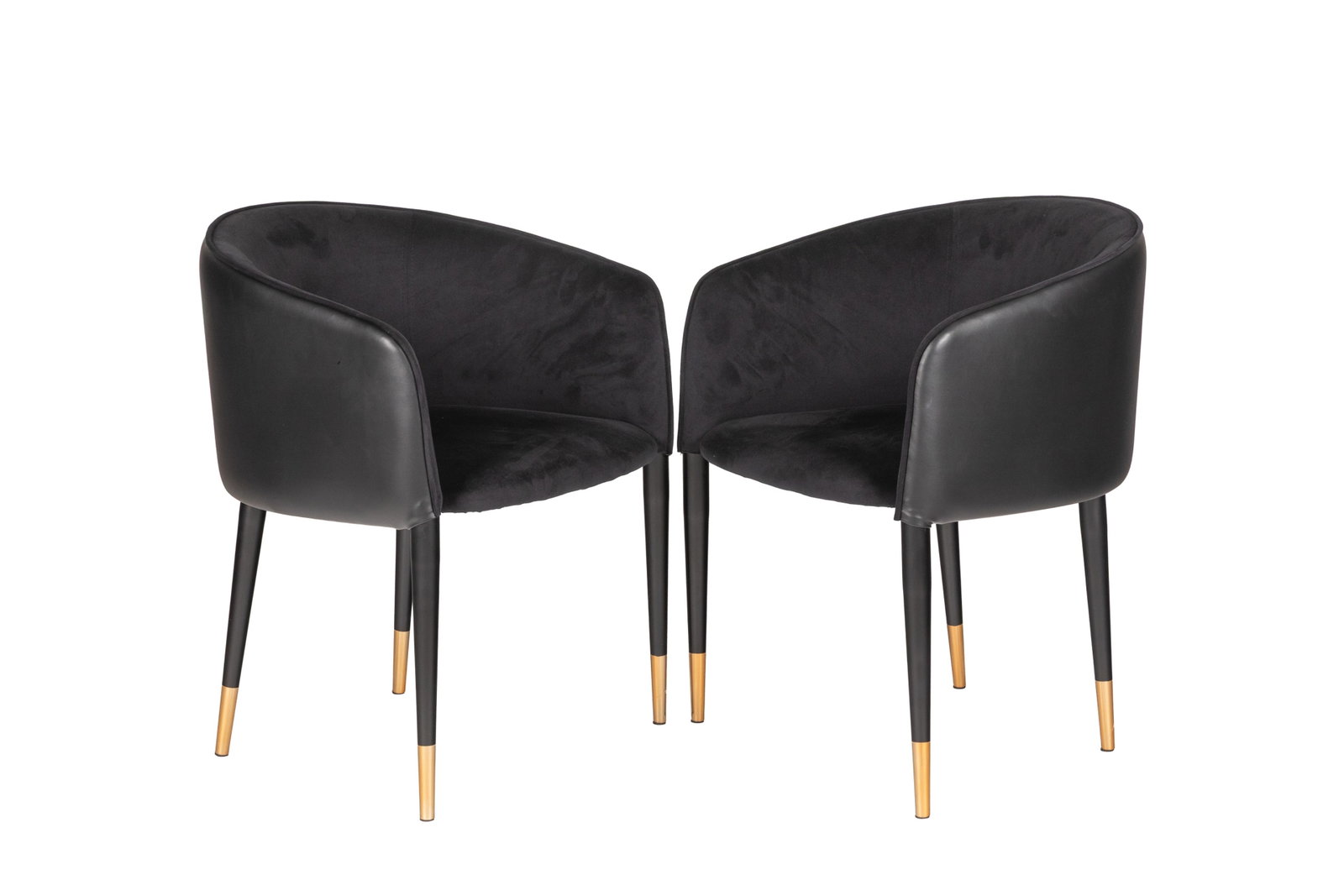 SET OF TEN SUNPAN BLACK DINING CHAIRS: .