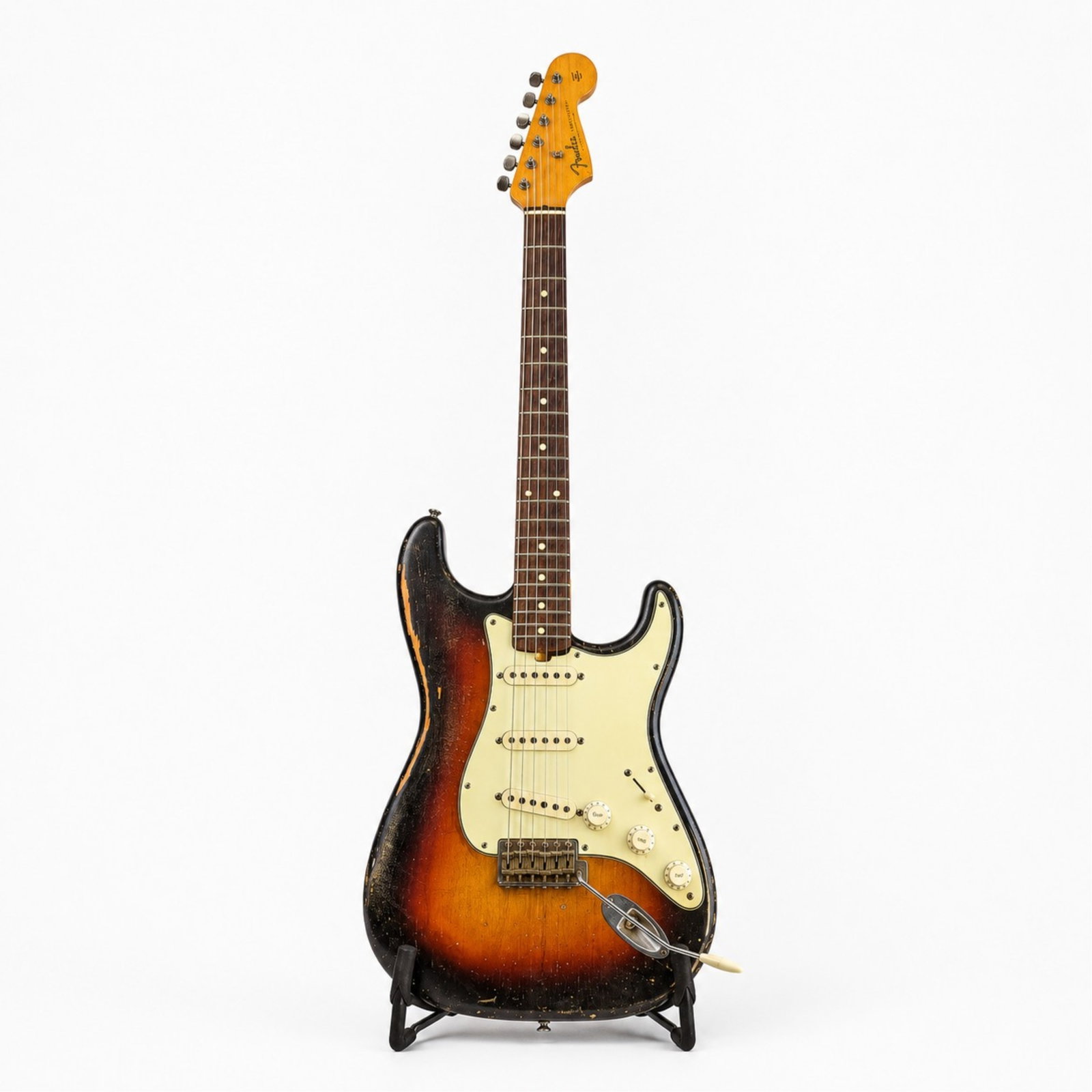 MYLES GOODWYN'S FENDER STRATOCASTER GUITAR: Serial number 97261. Made in 1962. Sunburst finish. This guitar was used in many live performances and studio recordings. Myles Goodwyn famously used this guitar in the "I Like To Rock" music video:ht