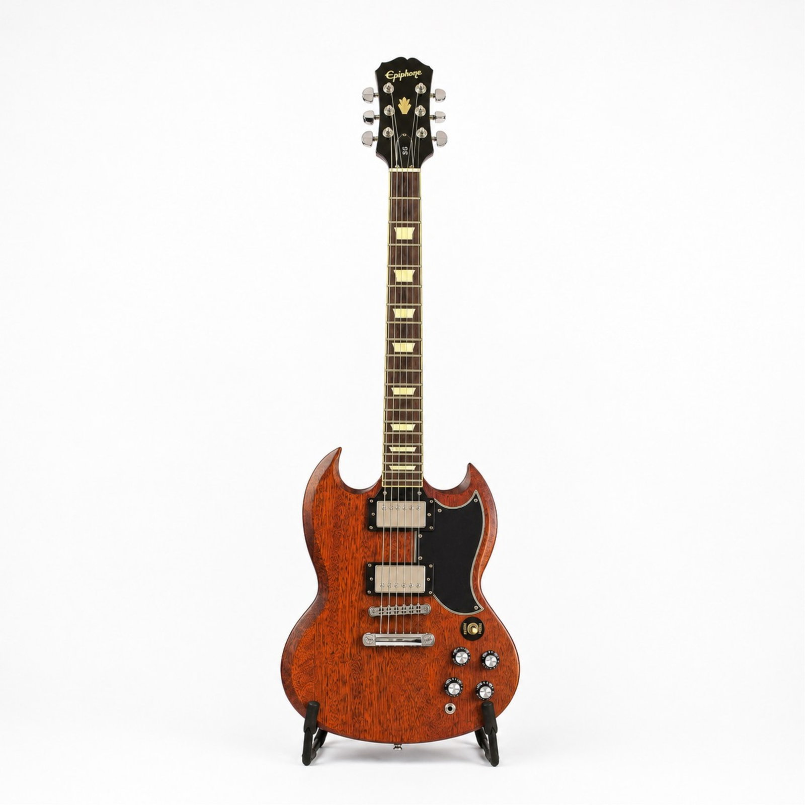 MYLES GOODWYN'S EPIPHONE ELITIST SG GUITAR: Serial number V0412256. Heritage Red finish. Provenance: Estate of Myles Goodwyn (lead vocalist, guitarist, and principal songwriter for April Wine) Used, very good.