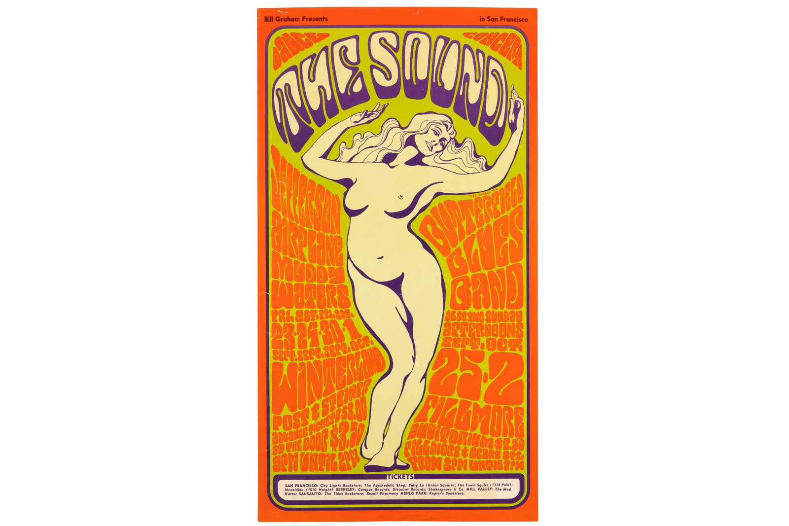 BG-29 JEFFERSON AIRPLANE FILLMORE AUDITORIUM: Poster: Jefferson Airplane, Winterland and Fillmore Auditorium Catalog: BG-29 Bands: Jefferson Airplane, Butterfield Blues Band, Muddy WatersVenue: Winterland and Fillmore Auditorium City: San Francis