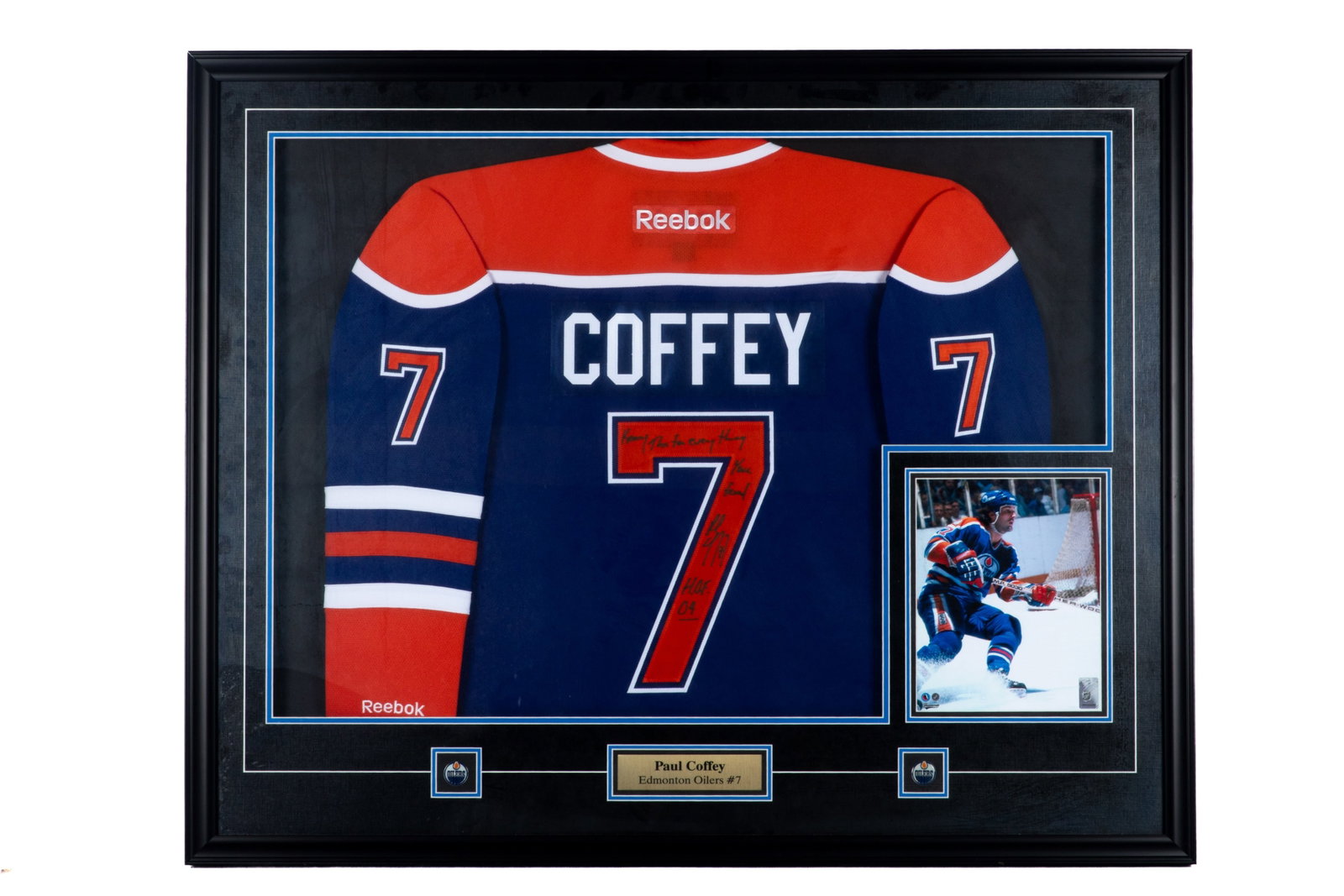 PAUL COFFEY FRAMED SIGNED JERSEY (1 of 2)