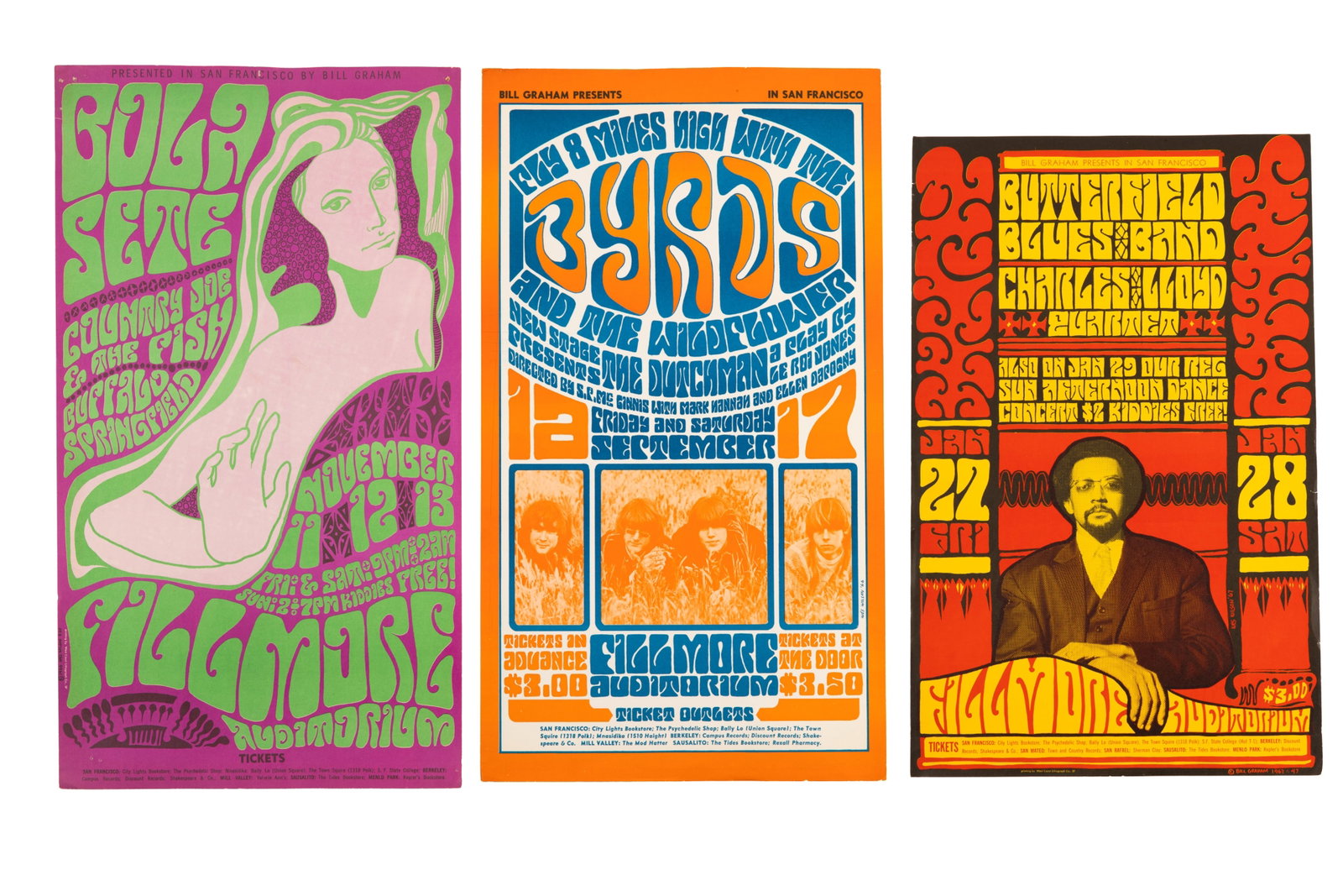 LOT OF 3 BILL GRAHAM POSTERS (BG-28, 36, 47) (1 of 5)