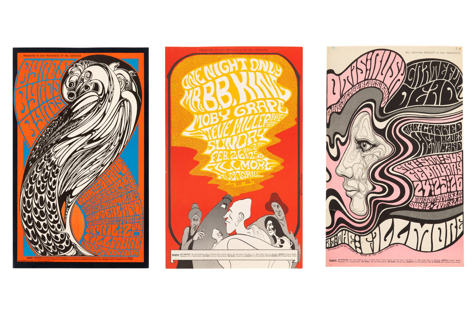 LOT OF 3 BILL GRAHAM POSTERS (BG-51, 52, 57) (1 of 5)