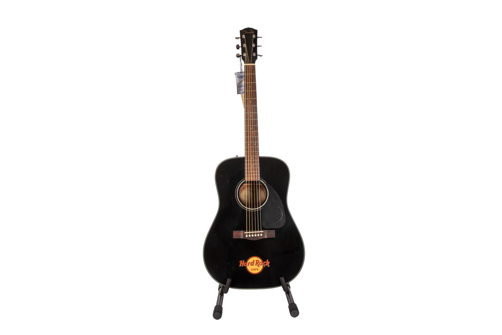 ACOUSTIC HARD ROCK CAFE FENDER GUITAR: L. 41 3/4", Model#: DG8SHAROROCKBLK, Serial#: CC131108455