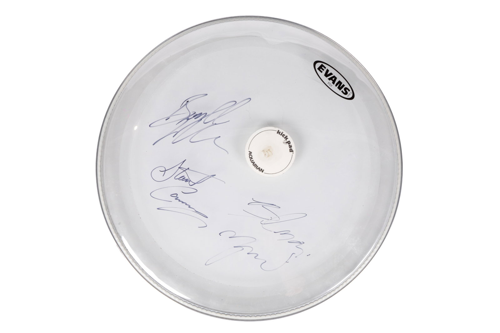 EVANS EQ3 KICKPAD AQUARIAN RECORD SKIN AUTOGRAPHED (1 of 2)