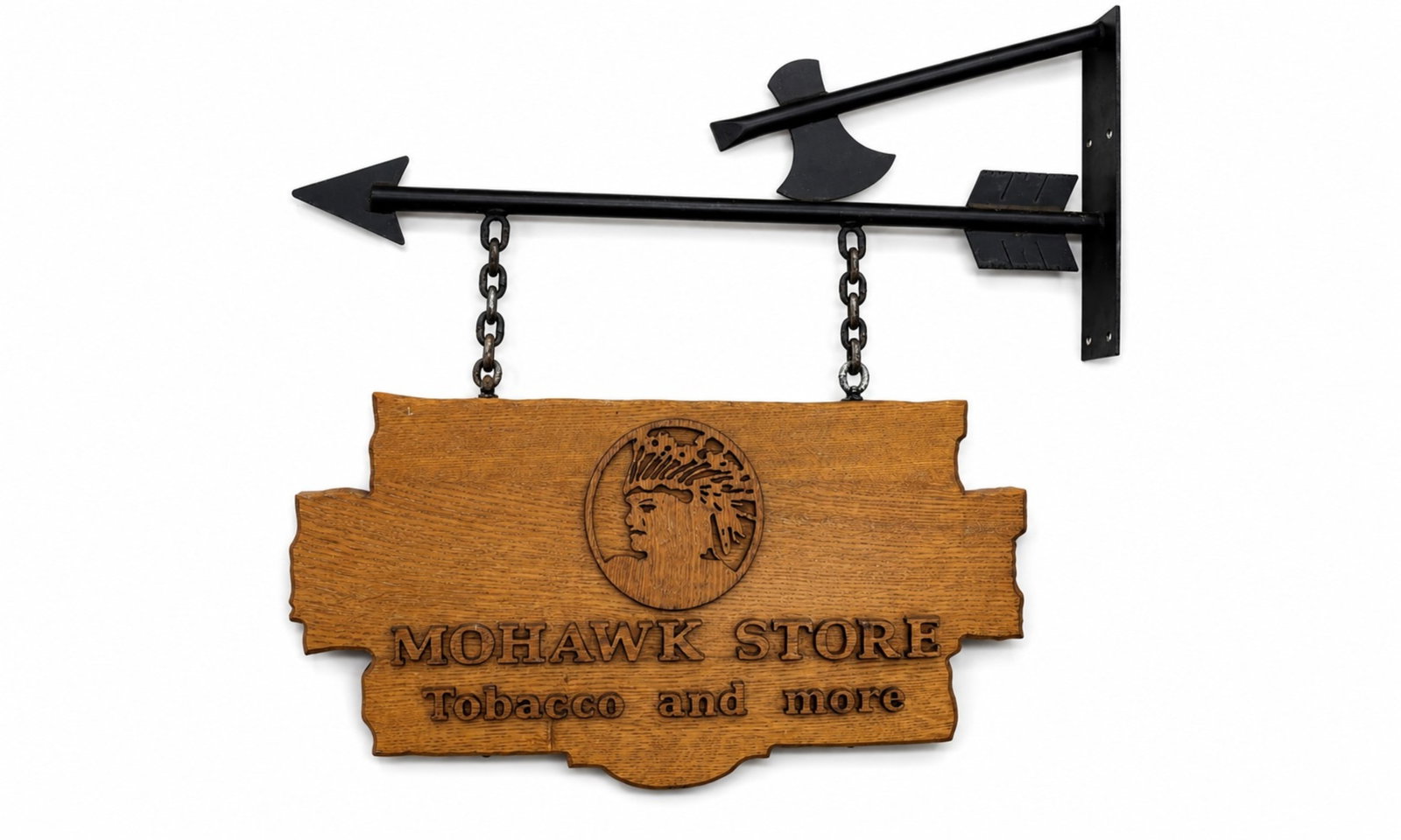 WOOD MOHAWK STORE TOBACCO SIGN (1 of 1)