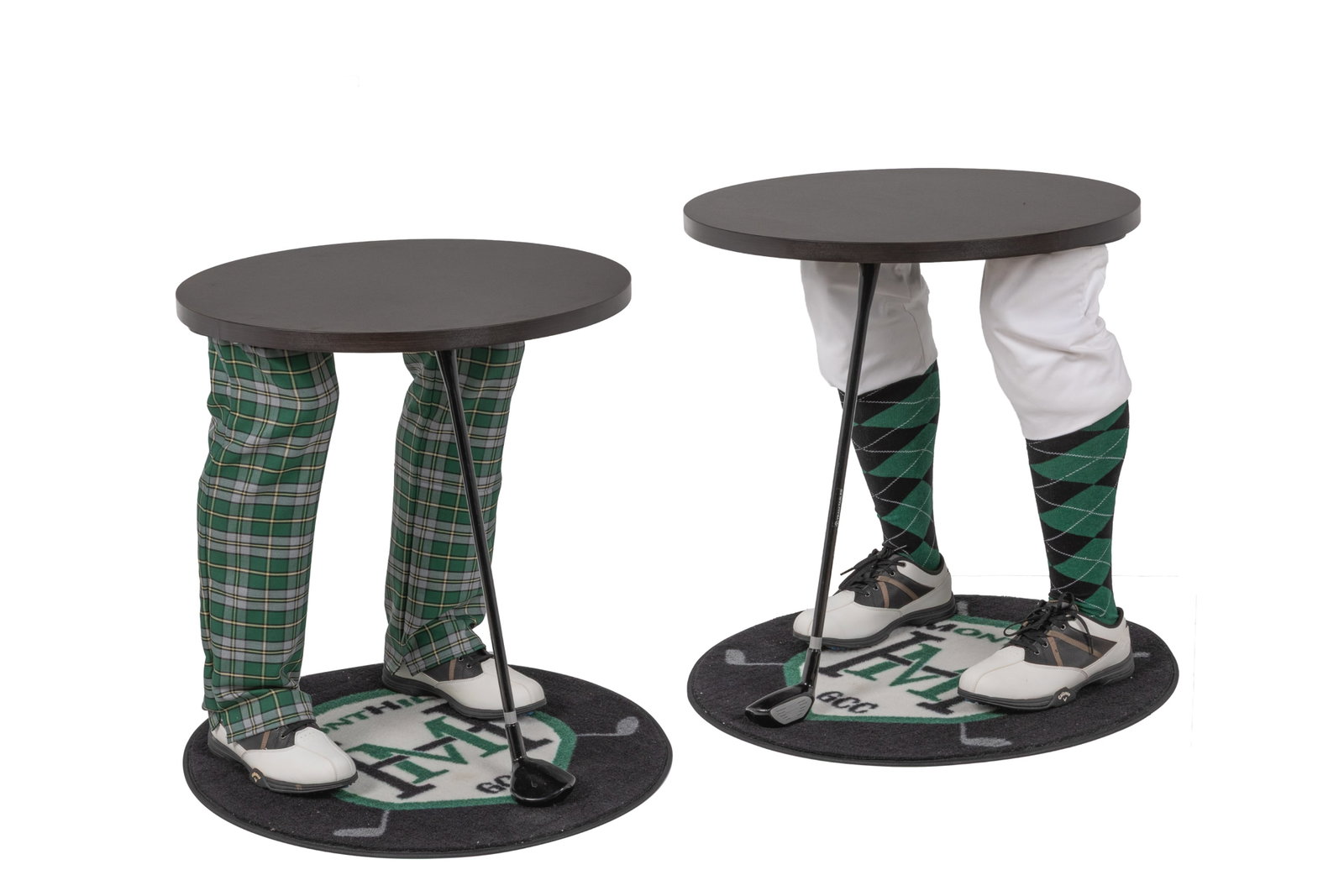 TWO FUN GOLF RELATED SIDE TABLES (1 of 3)