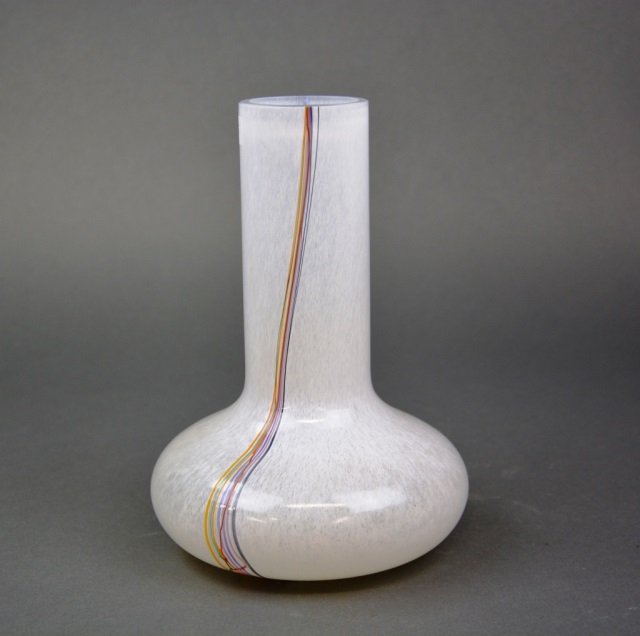 Kosta Boda art glass vase by Bertil Vallien: - Inscribed Kosta Boda, B. Vallien # 48287 at base. H: 8 5/8 in .