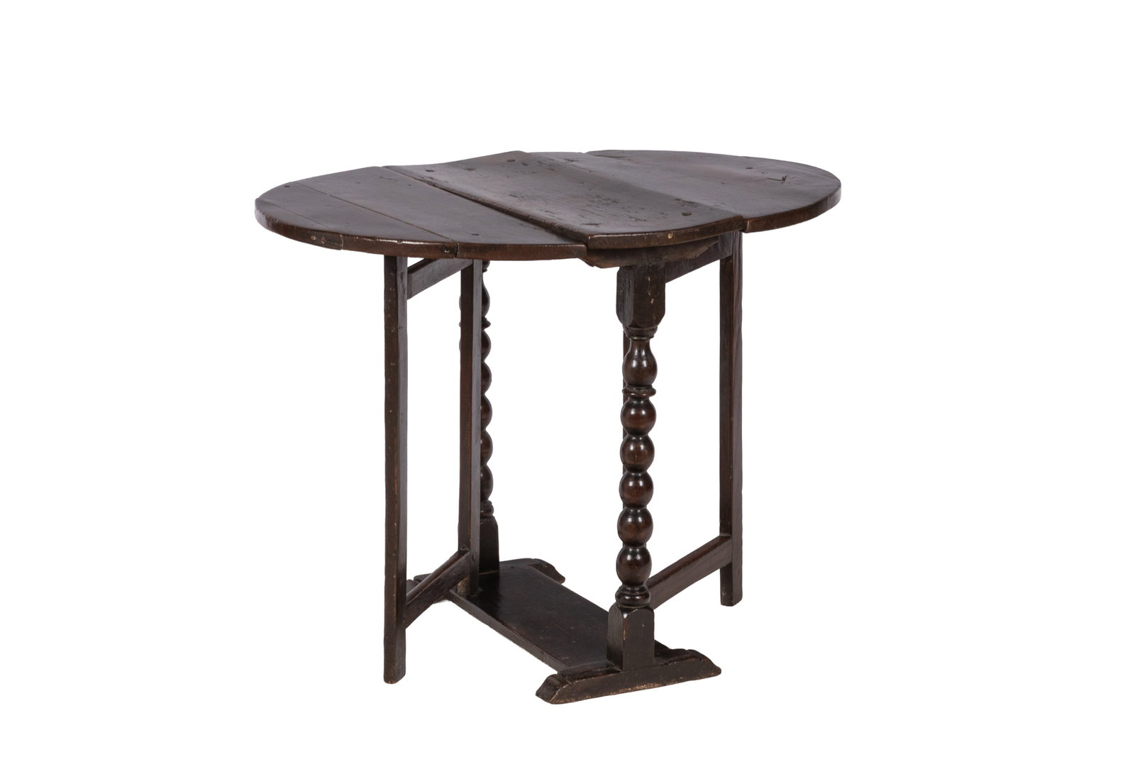 17th C. SMALL ENGLISH DROP LEAF TABLE (1 of 6)