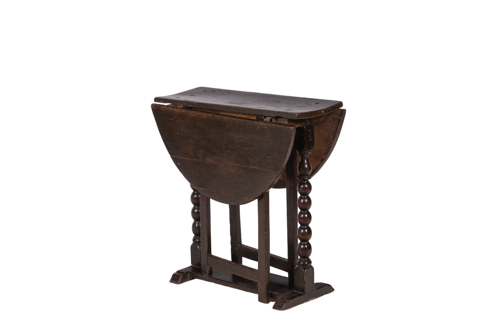 17th C. SMALL ENGLISH DROP LEAF TABLE - 3